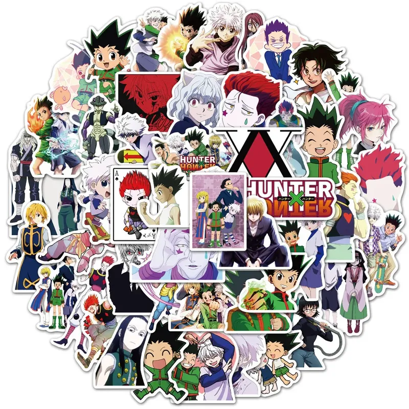 50 Stück HUNTERxHUNTER Anime Aufkleber GON FREECSS Killua Zoldyck Hisoka Trunk Laptops Wasserdicht Journal Briefpapier Aufkleber