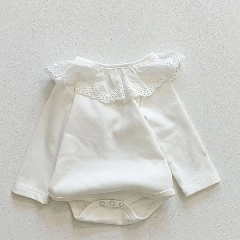 2023Baby Mädchen Strampler Langarm Kleidung Süße Spitze Neugeborenen Baby Strampler Für Mädchen Overall Frühling Herbst Baby Jungen Strampler
