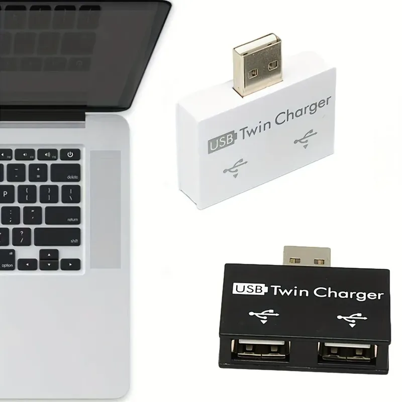USB auf 2 Ports Ladegerät Hub Adapter 1 Stecker auf 2 Ports Buchse USB2.0 Splitter USB Hub Adapter Konverter für Mobiltelefone Laptop