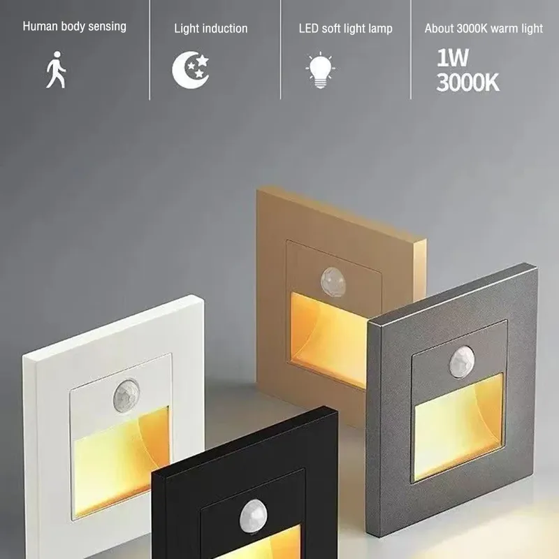 PIR Motion Detektor Sensor Led Treppen Licht Infrarot Menschlichen Körper Induktion Lampe Einbau Stufen Leiter Treppe Schlafzimmer Dekoration
