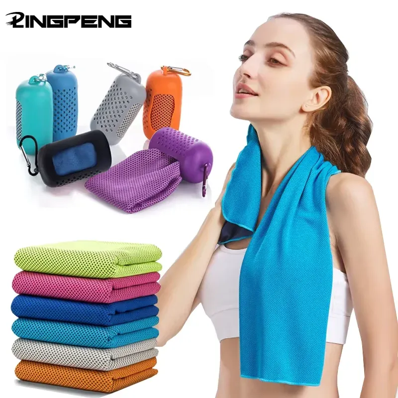 Outdoor-Mikrofaser, schnell trocknend, Sport, kühlendes Eishandtuch, kaltes Sporthandtuch, Fitness, cooles Handtuch, Camping