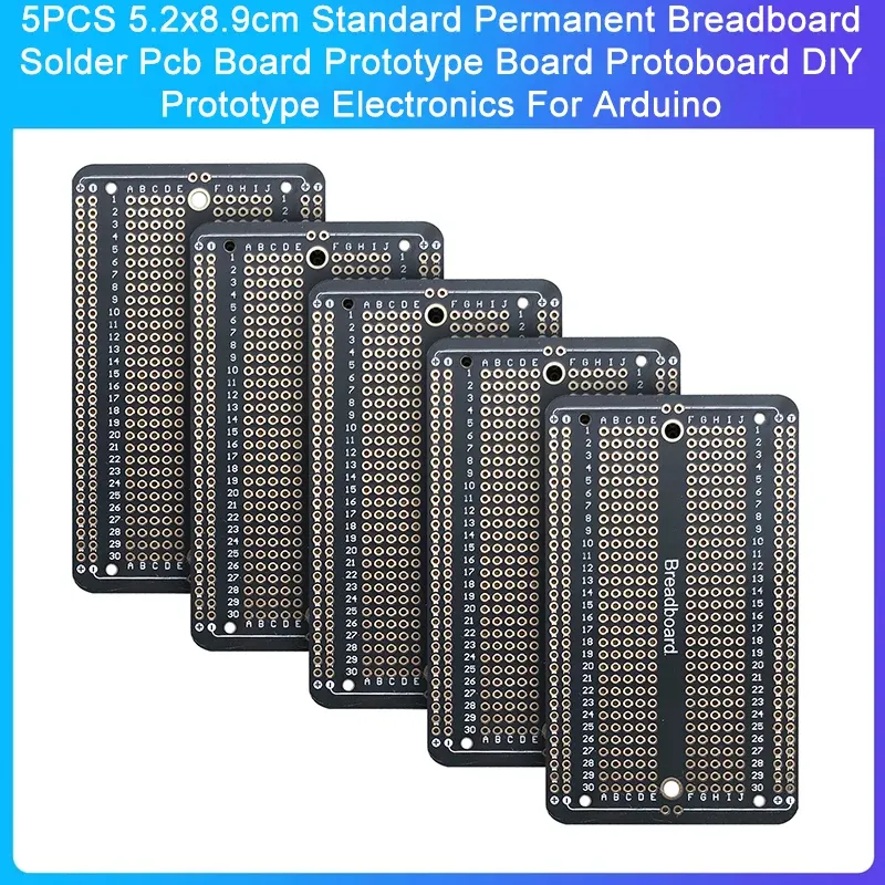 5PCS 5,2x8,9 cm Standard Permanent Breadboard Solder PCB Board Prototype Board Protoboard Diy Prototyp Elektronik Für Arduino