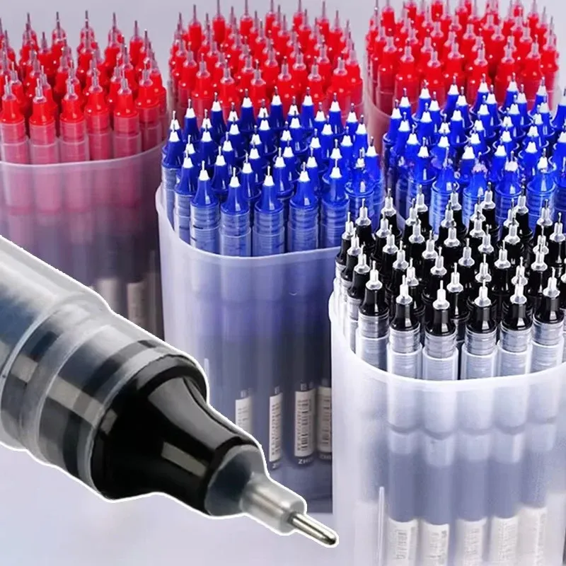 10 Stück/Set gerader flüssiger Gelstift, schnell trocknend, großes Fassungsvermögen, 0,5 mm, 10 Farben, Tinte zum Schreiben, Schule, Büro, Schreibwaren