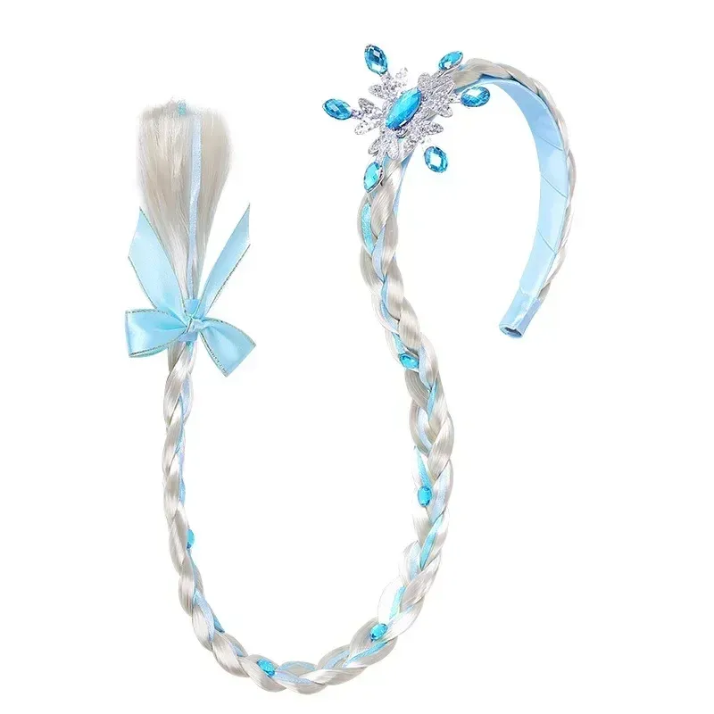Gefrorene Perücke Zopf Prinzessin Haarband Mädchen Elsa Schneeflocke Blau Rosa Stirnband Haarschmuck Königin Kopfschmuck Baby Mädchen Weben