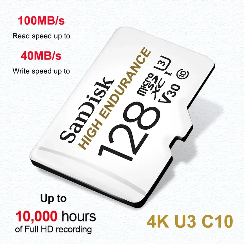 SanDisk MAX ENDURANCE Micro SD-Karte 32 GB 64 GB 128 GB 256 GB Hochgeschwindigkeits-Lese- und Schreibvideoüberwachung U3 V30 4K für Drohnen
