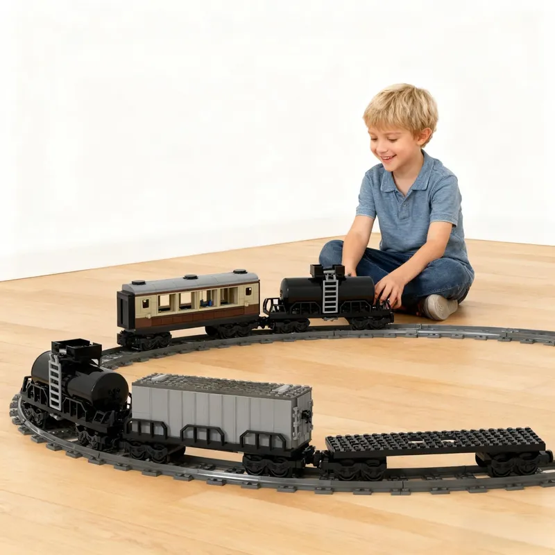 Doppel Zylinder Eisenbahn Zug Bausteine MOC Stadt Kreative Idee Zug Basis Wagen Groß Teile Kinder DIY Spielzeug