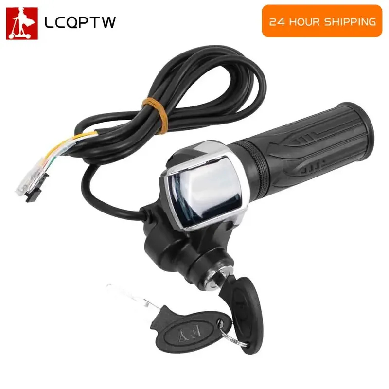 36V 48V 60V Elektrische Fahrrad Gasgriff E-bike Lenker mit Schloss Ebike Roller Beschleuniger Power anzeige Schlüssel LED Display