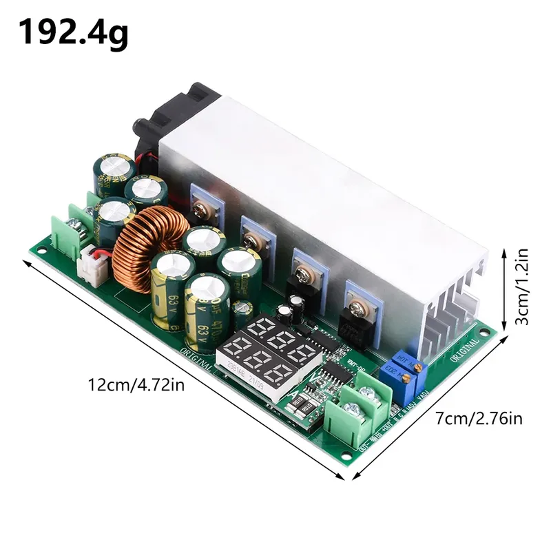 600 W Abwärtswandlermodul DC12–80 V, 20 A, einstellbarer Abwärtswandler, Konstantstrom, Konstantspannung mit Spannungs- und Stromanzeige