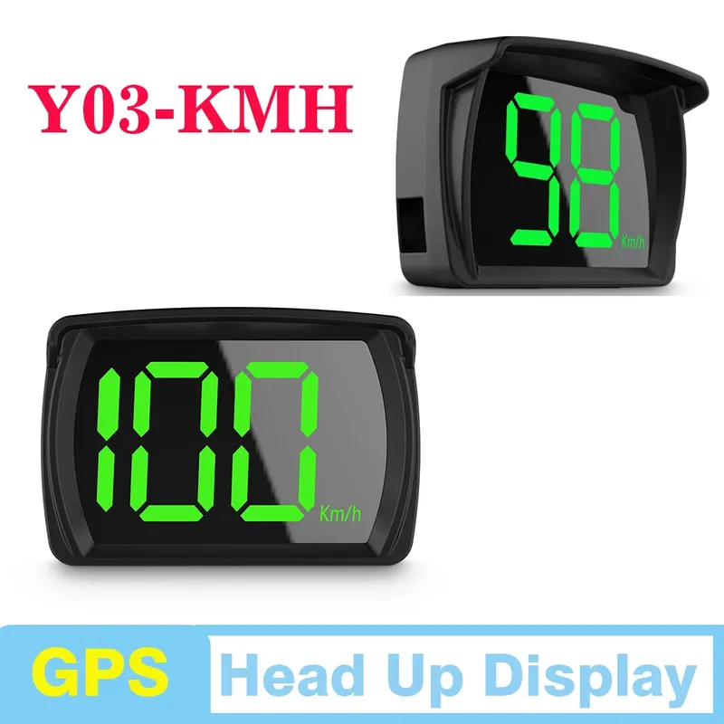 Y03 Digitaler GPS-Tachometer, universelles GPS-Head-up-Display, HUD, große Schriftart, KMH-Erinnerungsmessgerät, elektronischer Auto-Displayer, Plug-and-Play