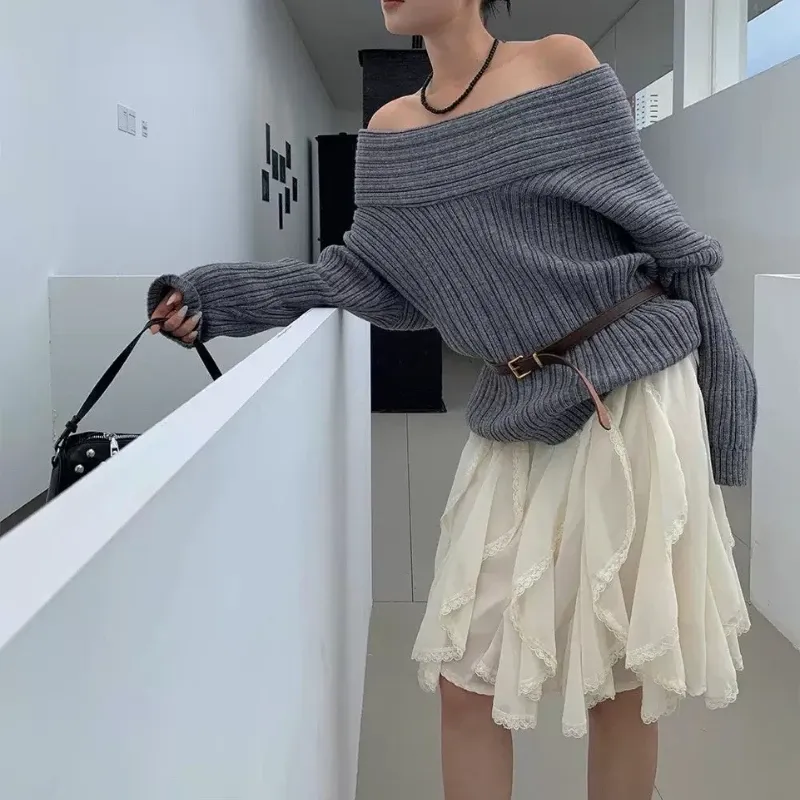 Deeptown Koreanischen Stil Spitze Tüll Rock Frauen Fairycore Süße Elegante Rüschen Röcke Vintage Streetwear Unregelmäßige Layered Röcke