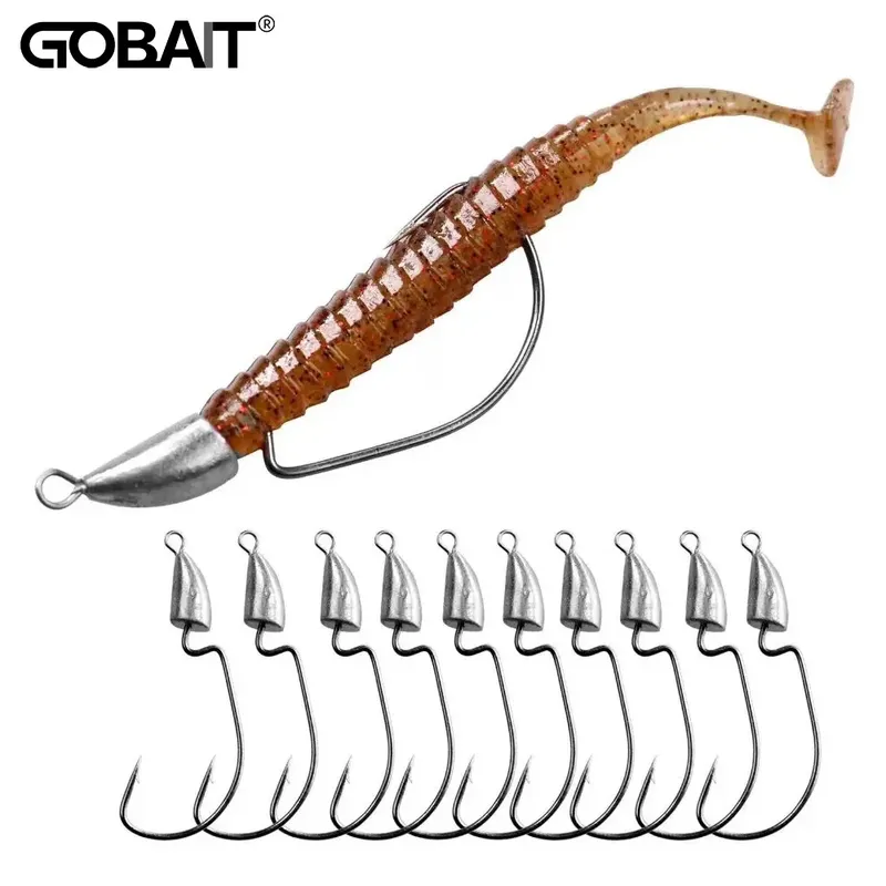 10PCS Metall Jig Kopf Wurm Haken 3,5g 5g 7g 10g 20g Gewicht Kurbel Angelhaken getriebe Sinker Pesca für Weiche Köder Texas Rig Angelgerät