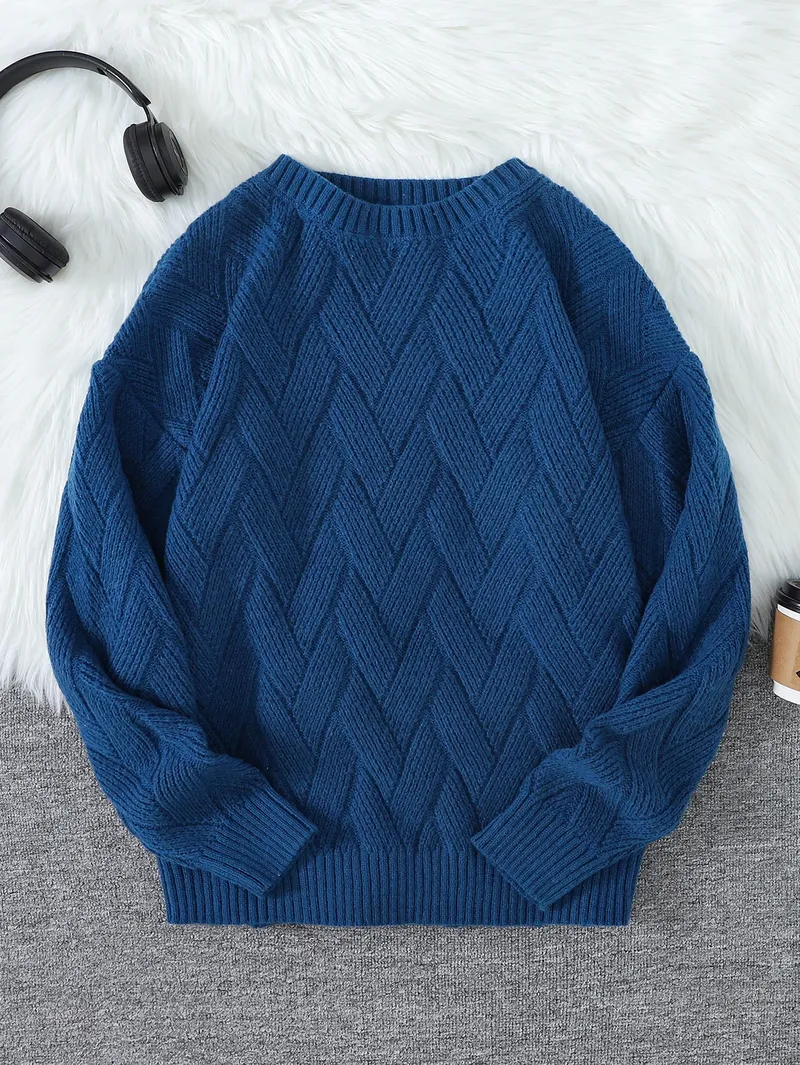 Neuer Damen-Pullover im japanischen Stil mit Rundhalsausschnitt, einfarbig, lässig, vielseitig, trendig, langärmelig
