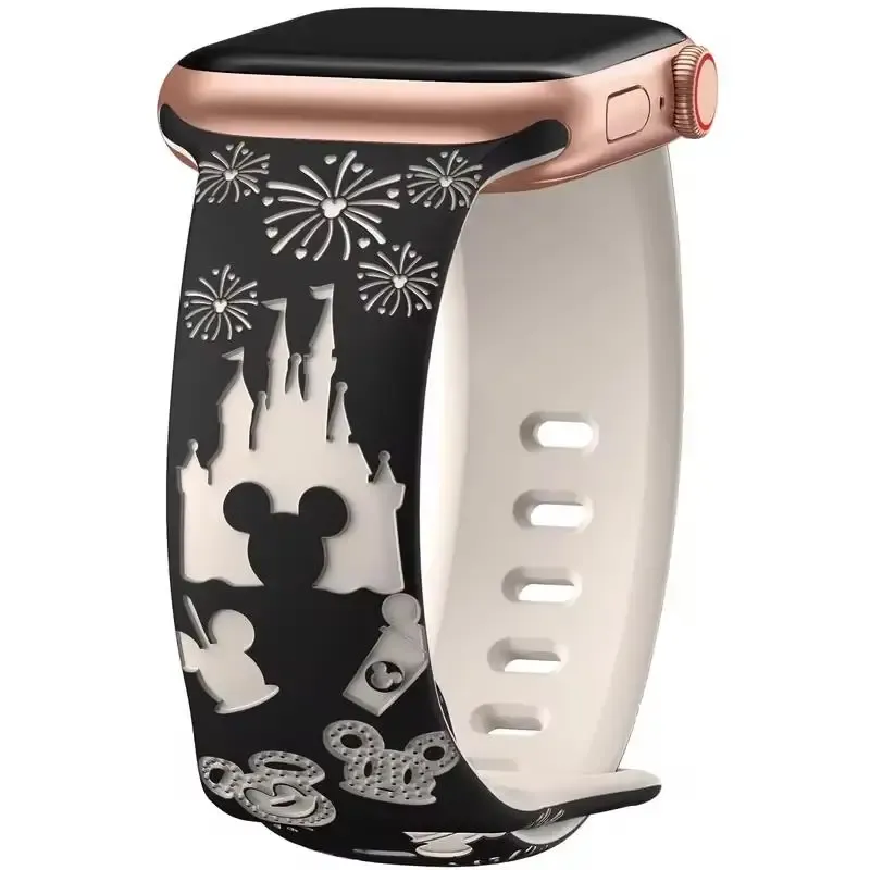 Gravierte Blumenbänder für Apple Watch Band 44 mm 49 mm 45 mm 41 mm 40 mm 38 mm Correa Armband iWatch Serie Ultra 2 9/8/7/6/3/SE/10