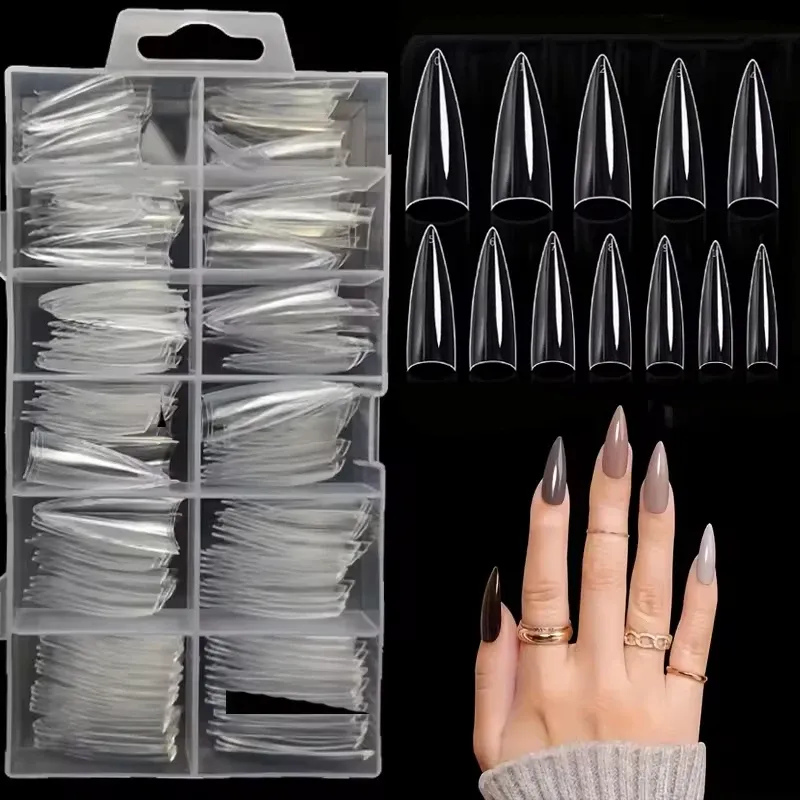 120PCS kurze Nagelspitzen, kurze weiche Gel-Stiletto-Nagelspitzen, halbe Abdeckung, falscher Nagel, Mandel, künstlicher falscher Nagel für DIY-Nagelstudio