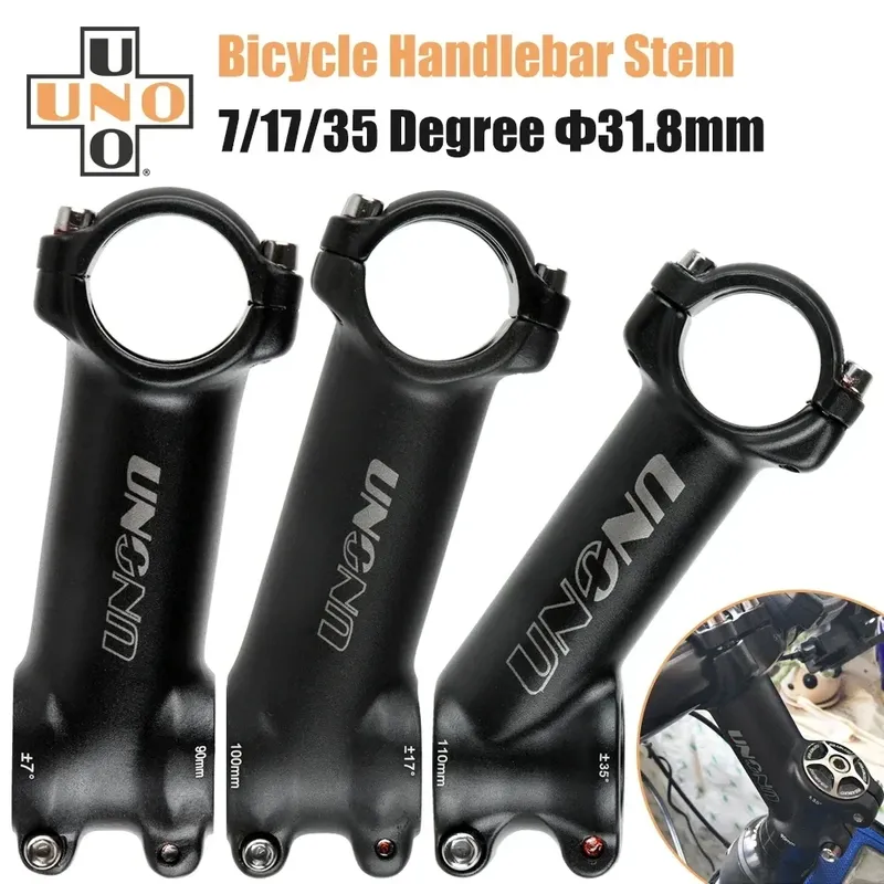 UNO MTB-Fahrradvorbau -7 17 35 Grad ultraleichte Aluminiumlegierung 31,8 mm 60 70 80 90 100 110 120 130 mm Rennradvorbau King Alloy
