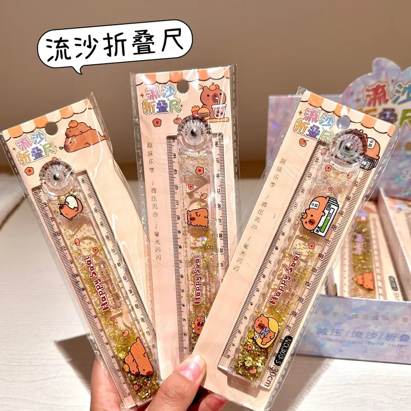Multi-funktion Zeichnung Werkzeuge Student Schreibwaren Mess Werkzeuge Cartoon Capybara Mess Lineal Klapp Lineal Zeichnung Lineal