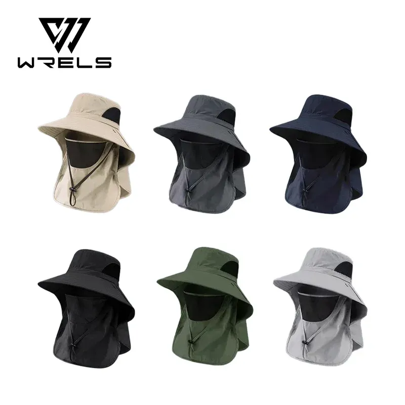 Sommer Sonnenhüte UV Schutz Outdoor Jagd Angeln Kappe Für Männer Frauen Wandern Camping Visier Eimer Hut Neck Flap Fischer Hut