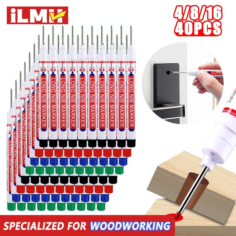 4-40Pcs 20mm Tiefe Loch Lange Spitze Kopf Marker Für Metall Perforieren Stift Wasserdicht Bad Holzbearbeitung decor Multi-Zweck Werkzeug