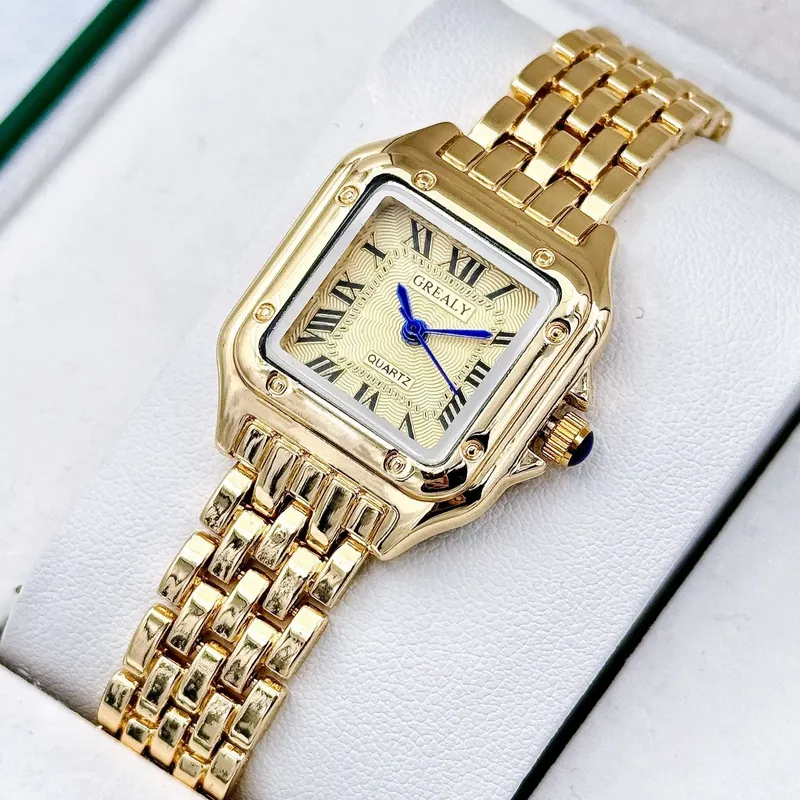 Neue Frauen Uhr Licht Luxus Marke Business Gold Edelstahl Damen Mode Quarz Uhren Weibliche Uhr Armband Armbanduhr