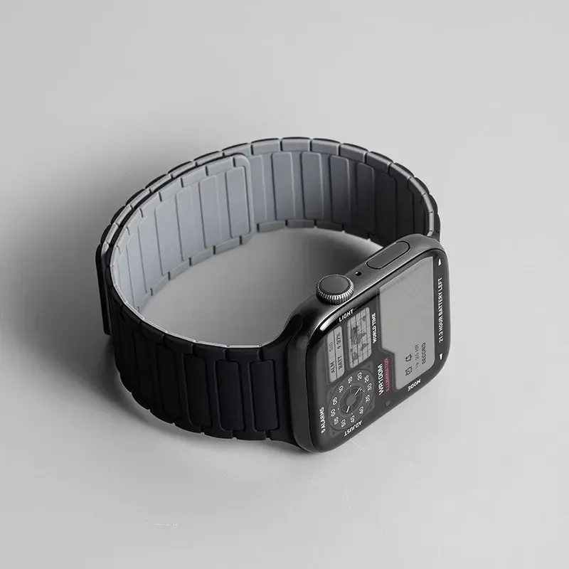 Silikonarmband für Apple Watch 46 mm 42 mm 49 mm 45 mm 41 mm 44 mm 40 mm Magnetband für IWatch Ultra 2 Series 11 10 9 8 7 6 SE 5 4 3