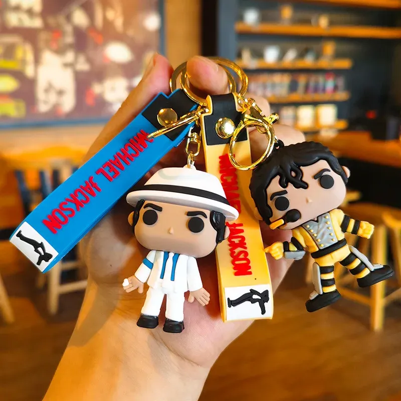 4 Stile King of Dance Jackson Schlüsselanhänger, klassischer Sänger-Schlüsselanhänger, Halter, Anhänger, Schlüsselanhänger, Michael Jackson, Geschenk für Männer und Frauen