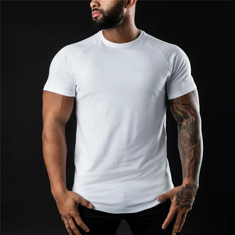 Baumwolle T-shirt Sommer männer Freizeitsport Workout kurzarm Muscle Fitness T-shirt Hohe Qualität Männer T-shirt Gym Sport Hemd Tops