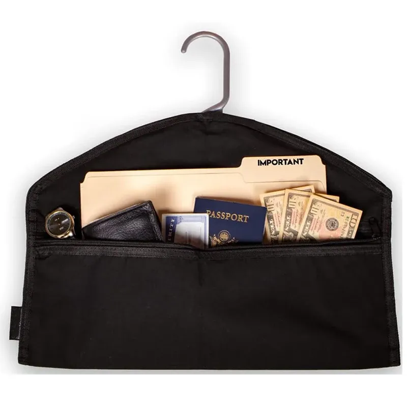 Kleiderbügel-Umleitungssafe, versteckter Taschensafe, passt unter hängender Kleidung mit Tasche zum Verstecken von Wertsachen für Zuhause oder auf Reisen
