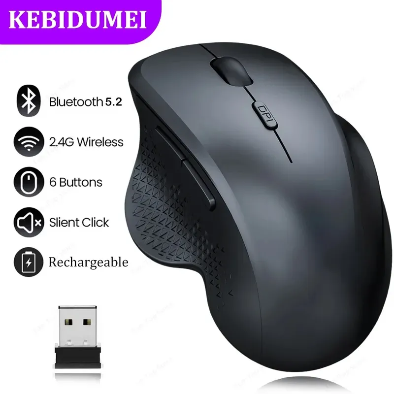 Dual-Modus 2,4G Drahtlose Maus Bluetooth 5,2 Maus Wiederaufladbare Maus Spiel Maus 1600DPI Für Laptop Tablet computer Windows MacOS