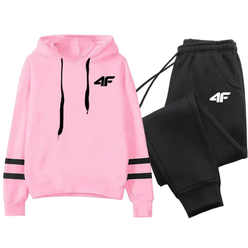 Heiße Verkäufe Damen-Trainingsanzug-Hoodies, gestreift, lässig, einteilig, Sweatshirts und tägliche Jogginghosen, Komfort, Outdoor, Joggen, Sport