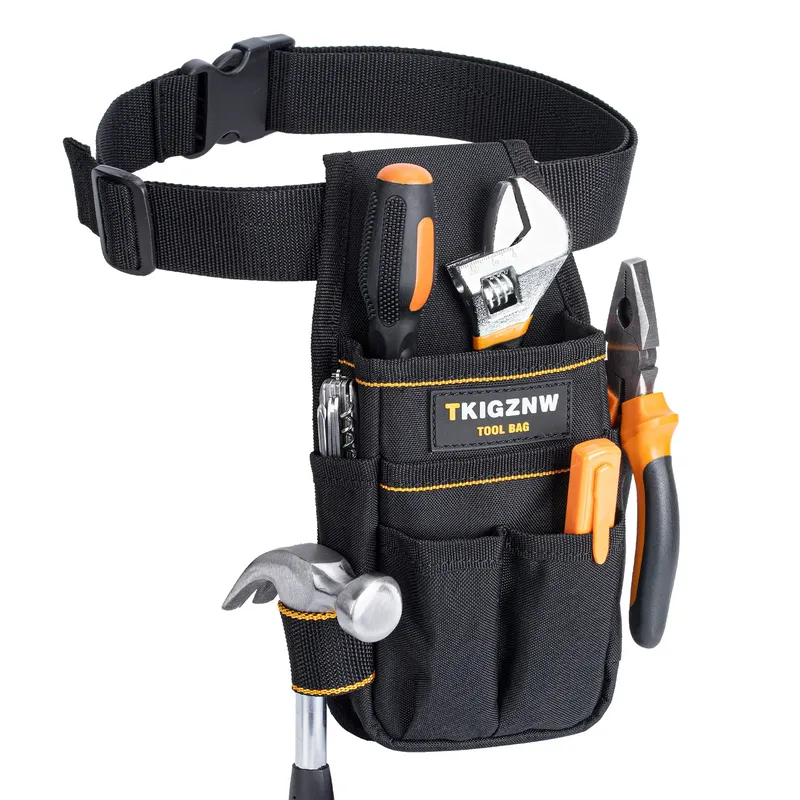 TKIGZNW Taschen-Werkzeugtasche, 6 Taschen und 9 Schraubendreher-Schlaufen-Konstruktion, robuste Werkzeugtasche mit verstellbarem Gürtel für Elektriker