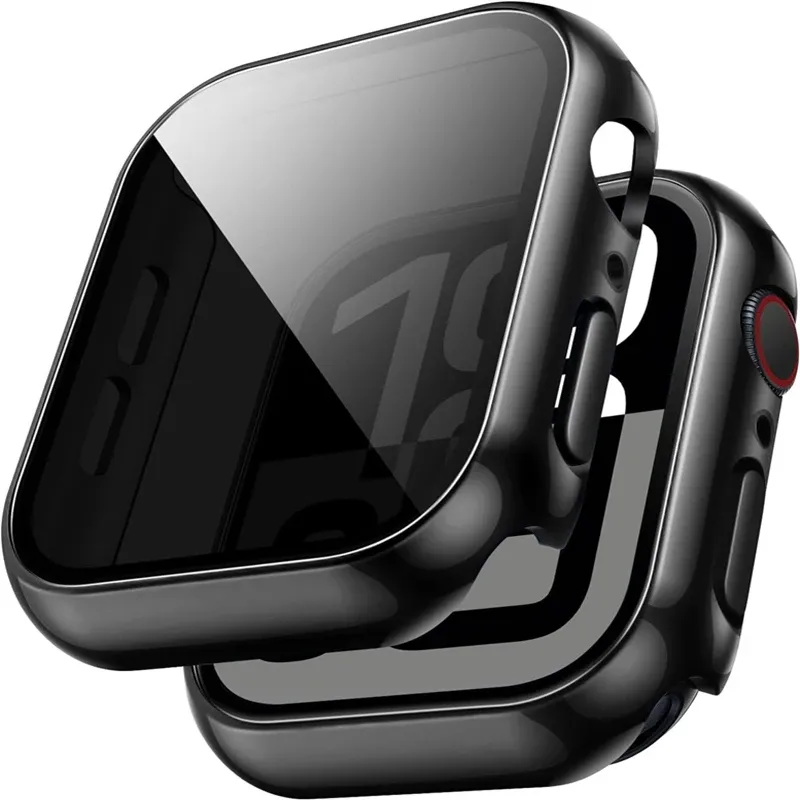 Glas + Abdeckung für Apple Watch Gehäuse 46 mm 44 mm 40 mm 41 mm 45 mm 49 mm 42 mm Displayschutzfolie iWatch Serie Ultra 9 8 7 6 SE 5 10 42/46 mm