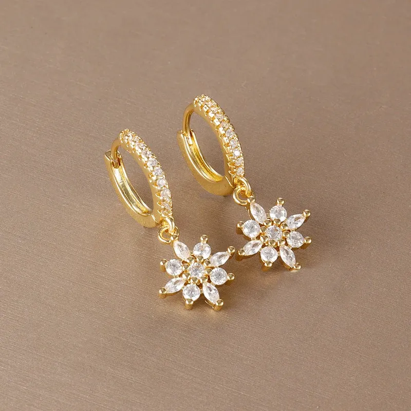 Luxus Edelstahl Stern Baumeln Ohrringe Für Frauen Funkelnden Zirkone Geometrische Ohr Piercing Ohrring Modeschmuck aretes