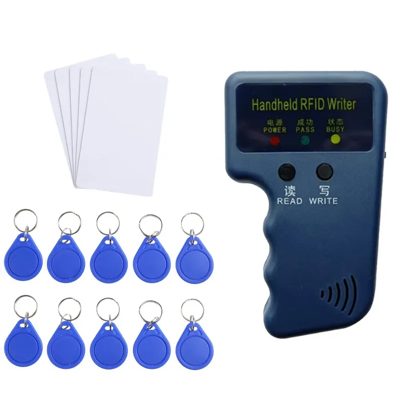 Handheld RFID ID EM4100 Karte Kopierer 125 khz ID Reader Writer Programmierer Karte Smart Duplizierer Kopierer + 5/10 PCS Tags
