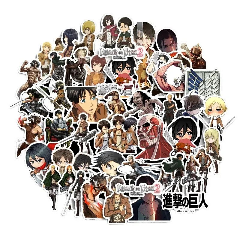 50PCS Anime Attack on Titan Graffiti Aufkleber für Fahrrad Hand Konto Federmäppchen Aufkleber