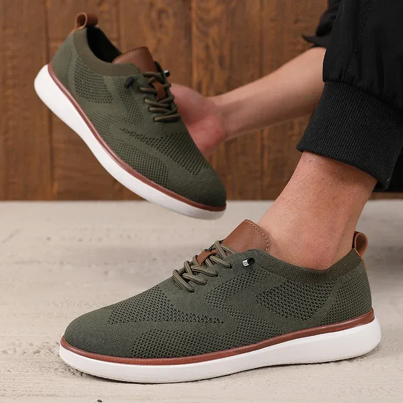 Modische Avantgarde Herren-Sportschuhe, gestricktes Mesh, atmungsaktiv, trendiges Aussehen, flache Schuhe, vielseitige Street-Freizeitschuhe