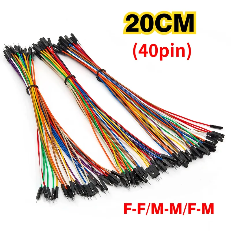 40-Pin-Überbrückungsdraht Dupont-Leitung 20 cm Stecker auf Stecker + Buchse auf Stecker + Buchse auf Buchse Dupont-Kabel, für Arduino DIY-Elektronik-Kit