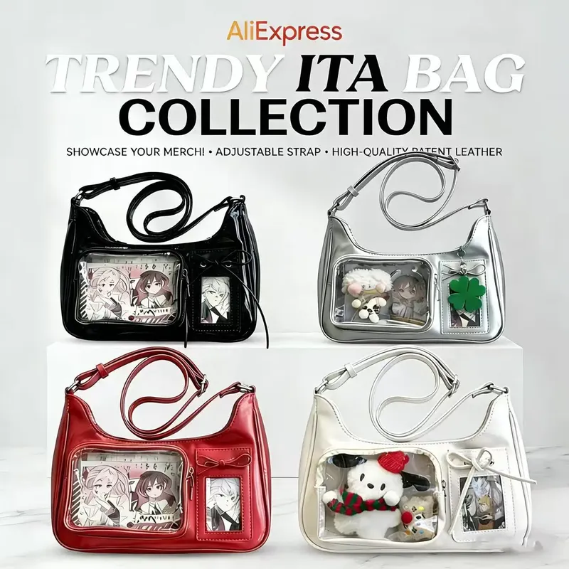 Y2k Harajuku Schulter Tasche Frauen Koreanische Transparent Ita Tasche Schule Umhängetasche Weibliche Japanische Designer Preppy Handtasche Geldbörse