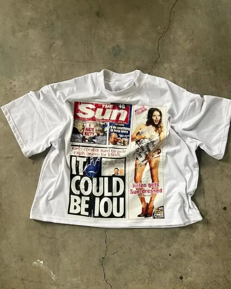 Sommer Amerikanische Alphabet Druck Grafik T-shirt Y2k Top Übergroßen T-shirt Harajuku Goth Straße Retro Männer Hip Hop Frauen T-shirt