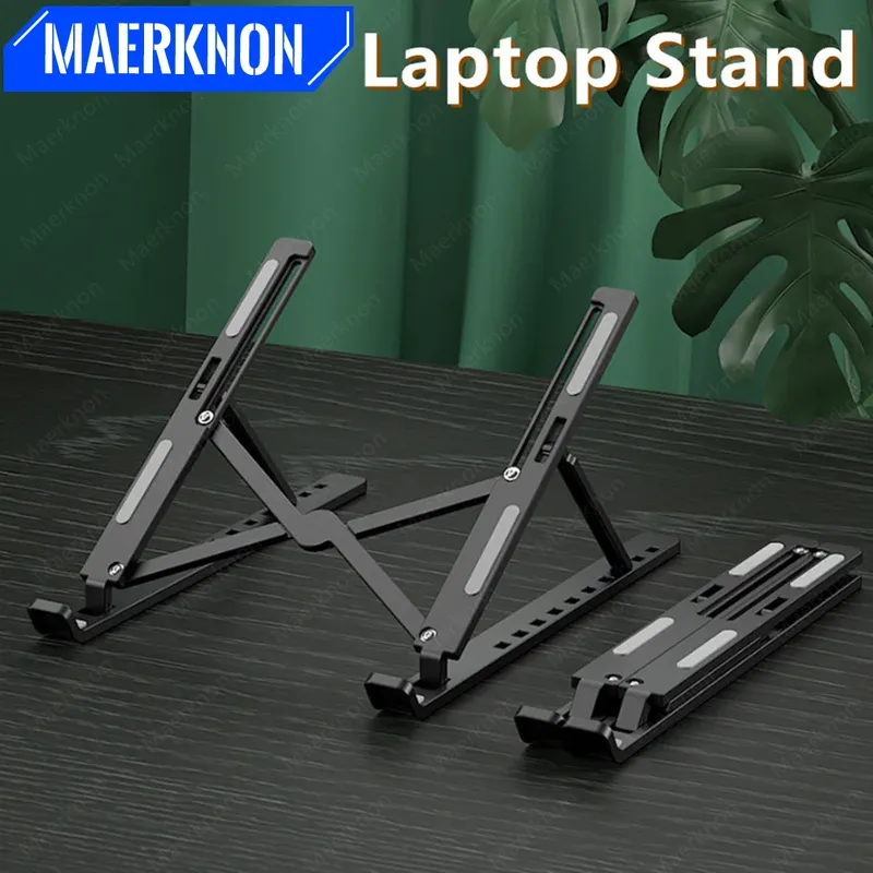 Verstellbarer Laptop-Ständer, tragbar, faltbar, Notebook-Halterung, Computer-Monitor-Halter für MacBook Air, iPad, Tablets, Basis-Zubehör