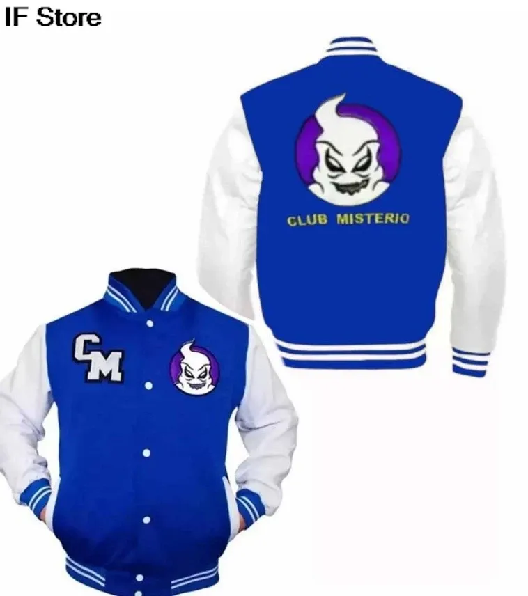 CLUB MISTERIO Herren Damen Baseballjacke – Beliebte spanische Podcast Edition Hip Hop Streetwear Frühling trendige Herren Damen Jacken
