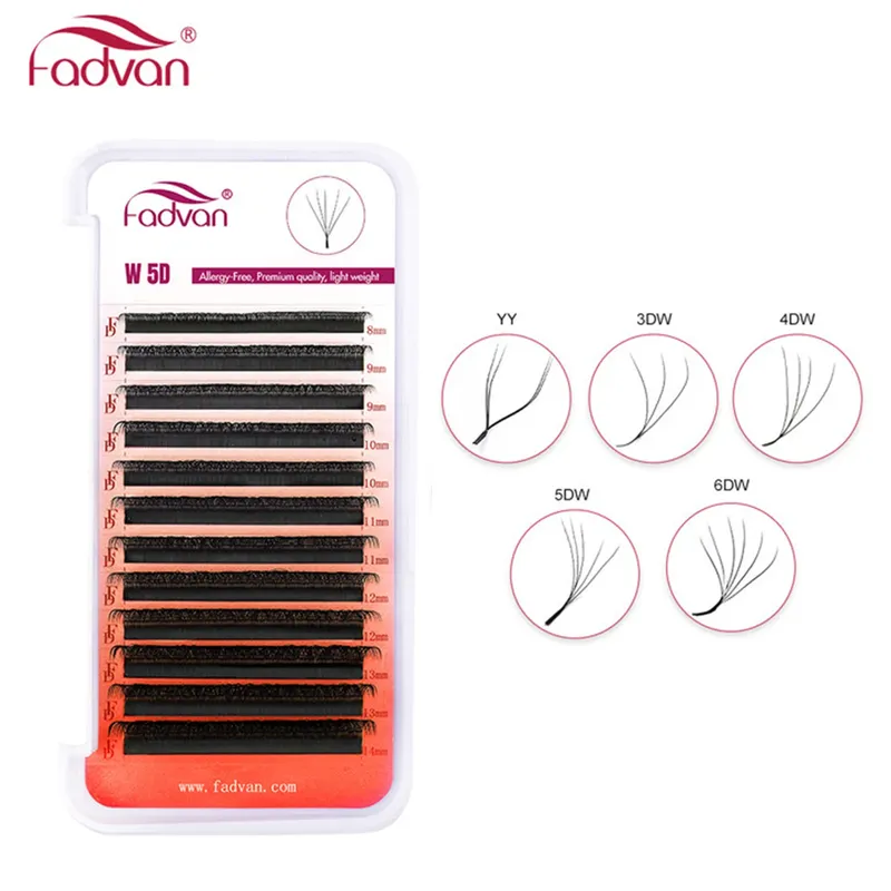 FADVAN YY/3D/4D/5D/6D W-förmige Wimpern M/C/D Curl Vorgefertigte Volumenfächer Faux Nerz Wimpern Brasilianisches Volumen Natürliche weiche YY-Wimpern