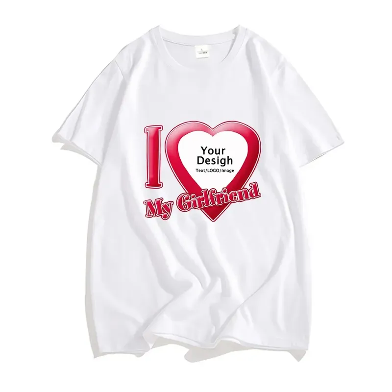 DIY ICH Liebe Mein Freund Freundin T-shirt Hip Hop T-shirt Angepasst Y2k Straße Trend Tops Streetwear