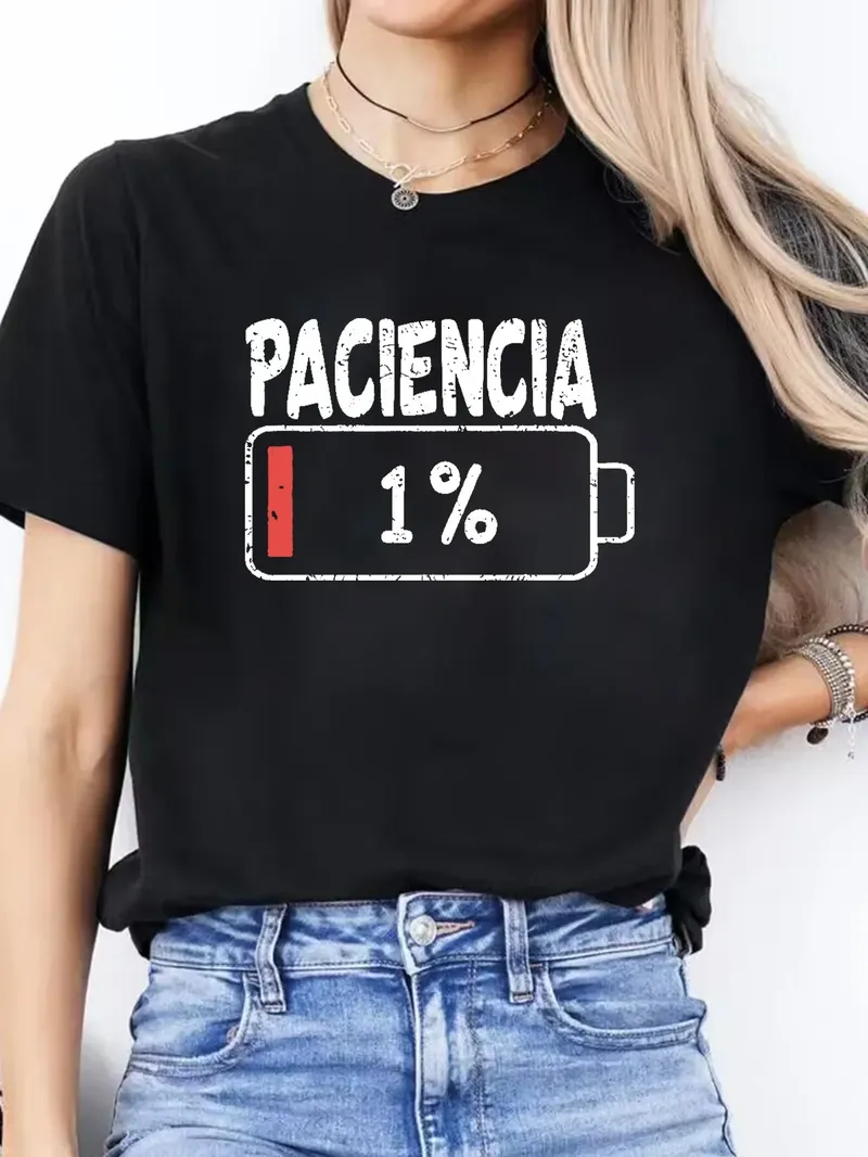 Mode T Shirt Frauen Lebendige Spanisch Brief Drucken Kurzarm Rundhals frauen Casual Sommer Atmungsaktive T-shirt