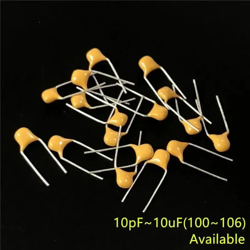 100 Stück Mehrschicht-Keramikkondensator PLR 50 V (100 ~ 106) 10 pF ~ 10 uF 102 103 104 105 22 pF 1 nF 10 nF 100 nF 0,01 uF 0,1 uF 1 uF P = 5,08 mm