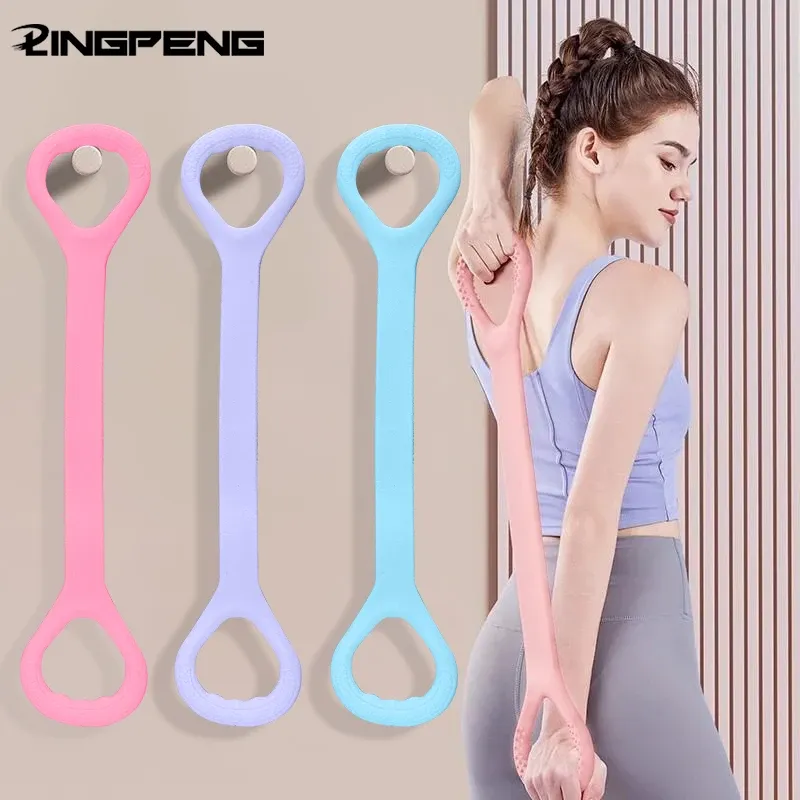 8-Fitness-Widerstandsband, Arm, Rücken, Schulter, Übung, elastisches Trainingsband, Yoga, Pilates, Physiotherapie-Ausrüstung