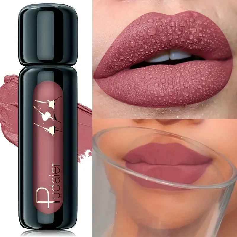 1 Stück mattierter Samt-Lipgloss, hochsättigter flüssiger Lippenschlamm, langlebig, antihaftbeschichtet, kompatibel mit allen Hauttöpfen, Muttertagsgeschenk