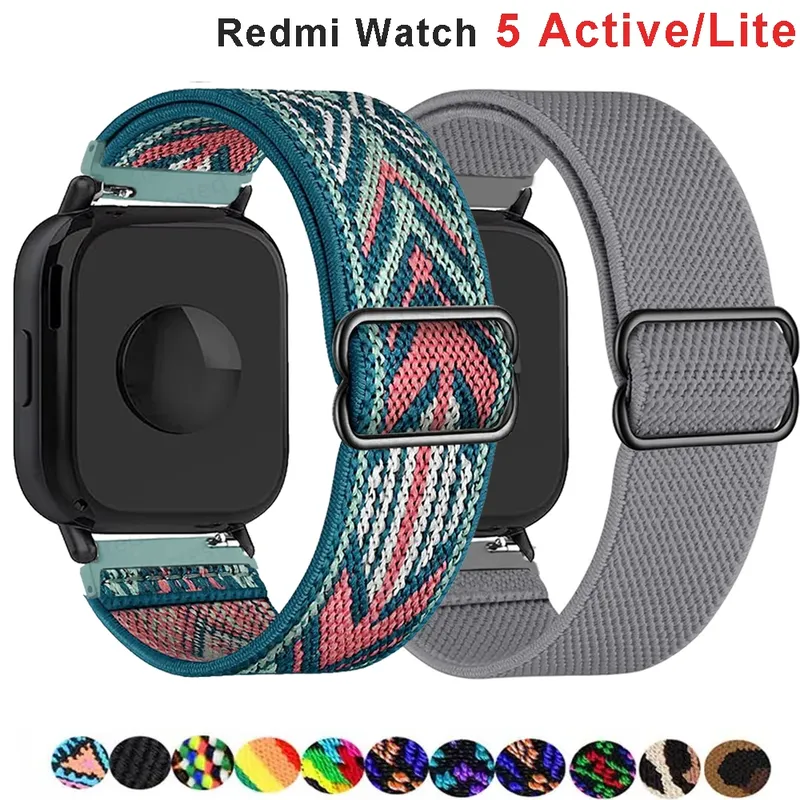 Nylonband für Redmi Watch 5 Active/5 Lite Smartwatch-Gürtel, verstellbares elastisches Armband Correa Xiaomi Redmi Watch 5 Active Band