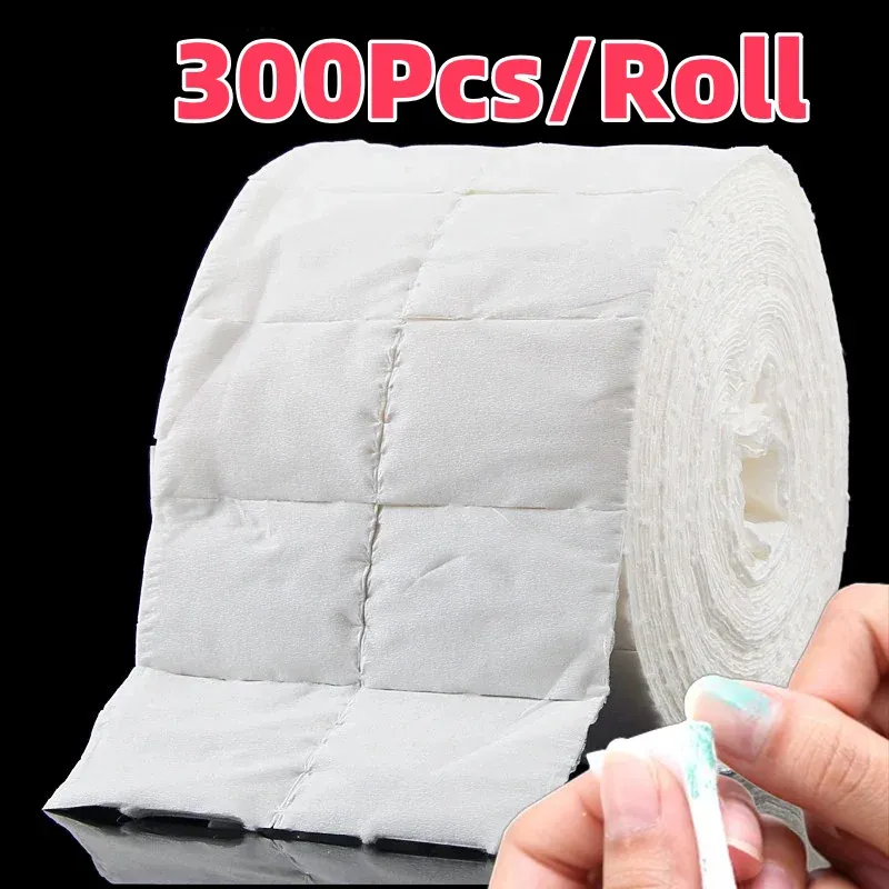 300 Stück/Rolle Nagellackentferner, Wattepads, weiß, zerrissen, fusselfrei, Nageltücher für Gel, Kleber, Make-up, Maniküre, Reinigungswerkzeug, Papier