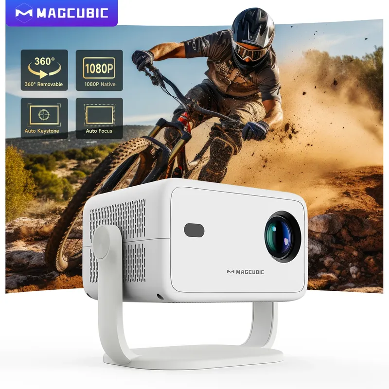 Magcubic 8K L018 Projektor 650ANSI Native 1080P Autofokus & Keystone 360 °   Drehen Sie das tragbare Heimkino mit Android 14 BT 5.4 WIFI6