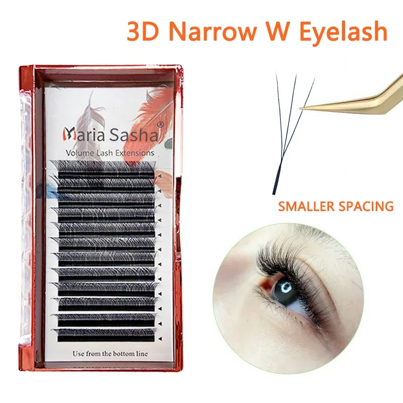 MARIA 3D schmale W-Form Wimpern Hand Premium Wimpern weiches Licht natürliche Wimpern Verlängerung liefert Make-up Mesh Net Cross Lash